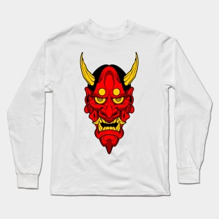 long face oni mask Long Sleeve T-Shirt